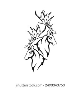 Deer logo design vector with creative idea