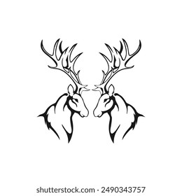 Deer logo design vector with creative idea
