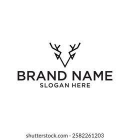 deer logo design vector, editable eps 10