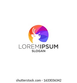 deer logo design vector geometry