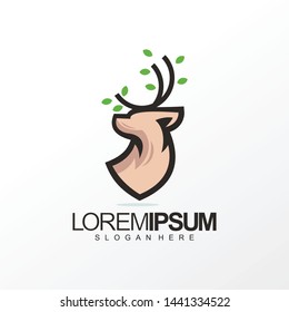 deer logo design vector illustration