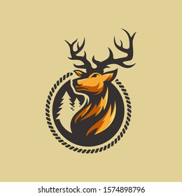 Deer Logo Design Vector Illustration
