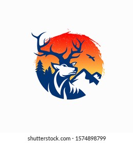 Deer Logo Design Vector Illustration