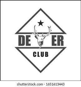 ilustración vectorial del diseño del logotipo de ciervos