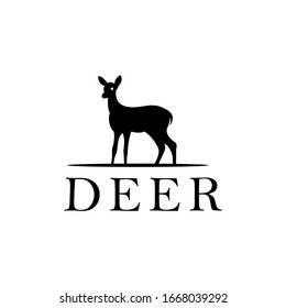 deer logo design vector illustration with black color