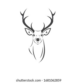 Deer logo design vector illustration. on white background. symbol. icon. Wild Animals