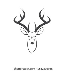 Deer logo design vector illustration. on white background. symbol. icon. Wild Animals