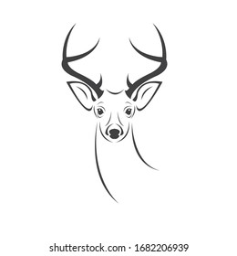 Vektorillustration des Hirschlogo-Designs. auf weißem Hintergrund. Symbol.Icon. Wilde Tiere