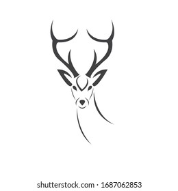 Ilustración vectorial de diseño del logotipo del ciervo. sobre fondo blanco. símbolo. para obtener más información. Animales salvajes
