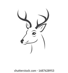 Deer logo design vector illustration. on white background. symbol. icon. Wild Animals