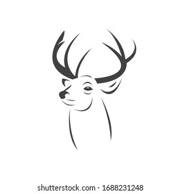 Deer logo design vector illustration. on white background. symbol. icon. Wild Animals