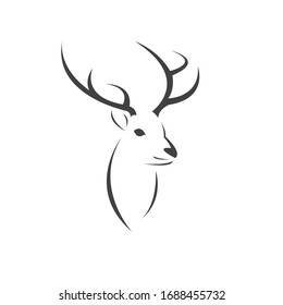 Deer logo design vector illustration. on white background. symbol. icon. Wild Animals