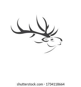 Deer logo design vector illustration. on white background. symbol. icon. Wild Animals