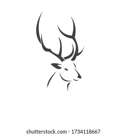 Deer logo design vector illustration. on white background. symbol. icon. Wild Animals