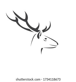 Deer logo design vector illustration. on white background. symbol. icon. Wild Animals