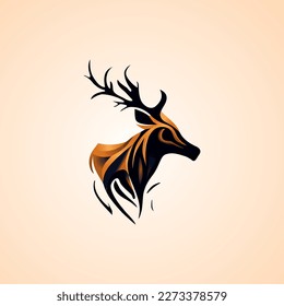 Deer Logo Design Vector Illustration