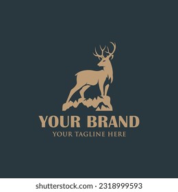 Deer logo design vector illustration