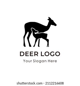 Deer logo design vector silhouette isolated