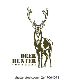 Deer logo design vector. Silhouette Deer Template Illustration. Icon Symbol