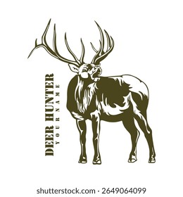 Deer logo design vector. Silhouette Deer Template Illustration. Icon Symbol