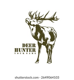 Deer logo design vector. Silhouette Deer Template Illustration. Icon Symbol
