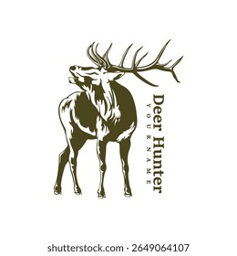 Deer logo design vector. Silhouette Deer Template Illustration. Icon Symbol