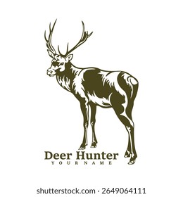 Deer logo design vector. Silhouette Deer Template Illustration. Icon Symbol