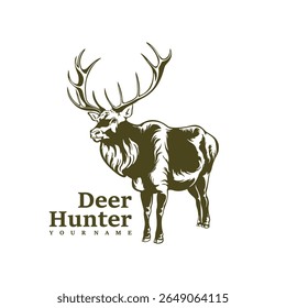 Deer logo design vector. Silhouette Deer Template Illustration. Icon Symbol