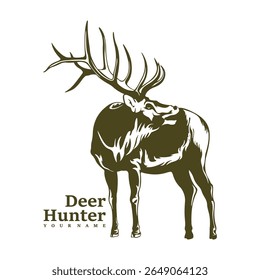 Deer logo design vector. Silhouette Deer Template Illustration. Icon Symbol