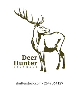 Deer logo design vector. Silhouette Deer Template Illustration. Icon Symbol