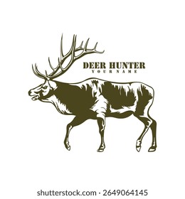 Deer logo design vector. Silhouette Deer Template Illustration. Icon Symbol