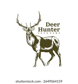 Deer Logo Design Vektor. Silhouette Deer Template Illustration. Symbol