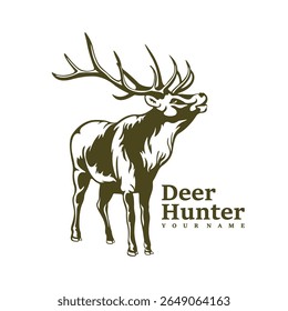 Deer logo design vector. Silhouette Deer Template Illustration. Icon Symbol