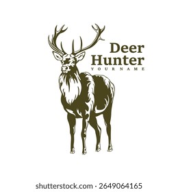 Deer logo design vector. Silhouette Deer Template Illustration. Icon Symbol