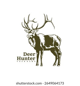 Deer logo design vector. Silhouette Deer Template Illustration. Icon Symbol