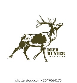 Deer logo design vector. Silhouette Deer Template Illustration. Icon Symbol