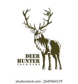 Deer Logo Design Vektor. Silhouette Deer Template Illustration. Symbol