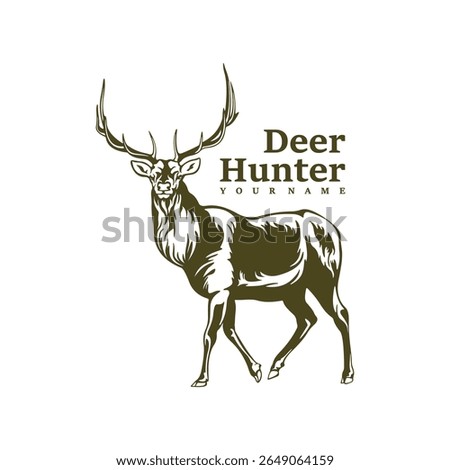 Deer logo design vector. Silhouette Deer Template Illustration. Icon Symbol