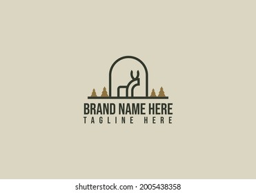 Deer logo design and vector template design