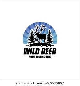 deer logo design vector template illustration 