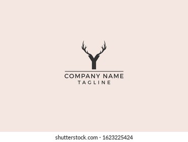 Deer logo design wild animal minimal creative modern illustration graphic sign in Vector Editable File.