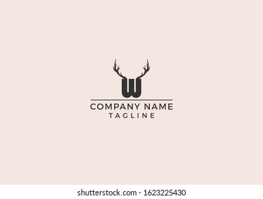 Deer logo design wild animal minimal creative modern illustration graphic sign in Vector Editable File.