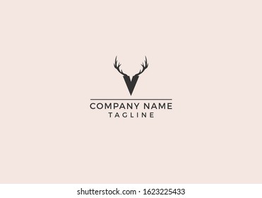 Deer logo design wild animal minimal creative modern illustration graphic sign in Vector Editable File.