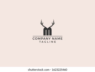 Deer logo design wild animal minimal creative modern illustration graphic sign in Vector Editable File.