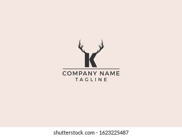 Deer logo design wild animal minimal creative modern illustration graphic sign in Vector Editable File.
