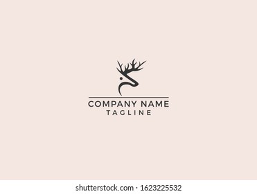 Deer logo design wild animal minimal creative modern illustration graphic sign in Vector Editable File.