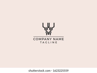 Deer logo design wild animal minimal creative modern illustration graphic sign in Vector Editable File.