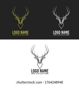 deer logo elegant line art vector