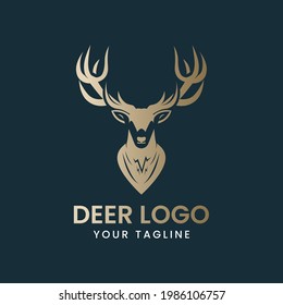 Deer logo. Elegant deer logomark