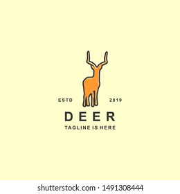 Deer logo with flat design